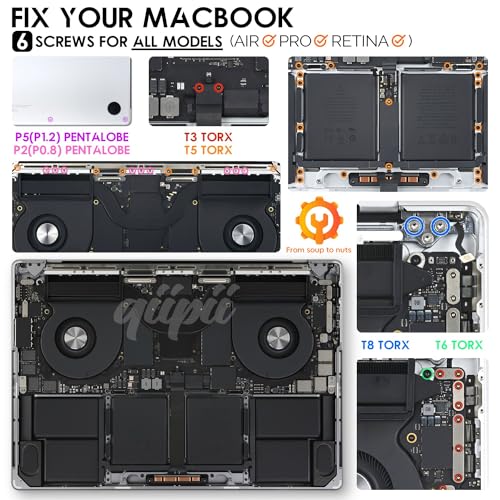 Macbook Screwdriver 26pcs Macbook Pro Repair Tool Kit P5 Pentalobe, T5 Torx Screwdriver w Spudger for MacBook Pro & MacBook Air with Retina Display, Y000 / Y0.6mm iPhone Xbox PS4 Repair Screwdriver