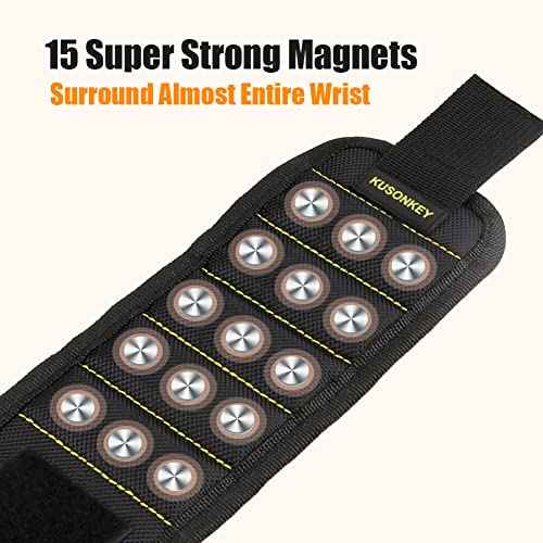 Christmas Gifts Stocking Stuffers for Men, KUSONKEY Magnetic Wristband Tool Gift for Men Who have Everything,Wrist Magnetic Screw Holder with Strong Magnets for Holding Screws Tool for Dad,Electrician