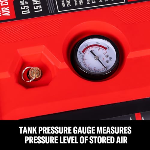 CRAFTSMAN Wall Mount Tire Inflator & Air Compressor 125PSI, 30ft Hose, Oil-Free