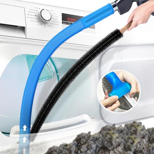 PetOde Blue Dryer Vent Cleaner Kit with Universal Vacuum Hose & Brush - Laundry & Fire Safety