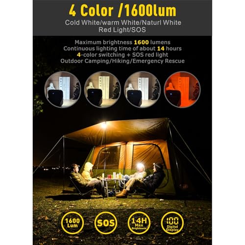 20000mAh Rechargeable LED Camping Lantern - 1600LM, QC3.0 22.5W, 4 - Color Switch, IPX5 Waterproof - Perfect for Camping, Hiking & Emergency Situations(Green)