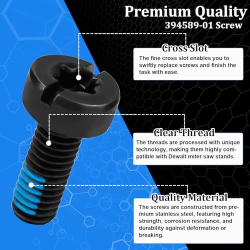 394589-01 for Dewalt Miter Saw Blade Arbor Bolt, Compound Miter Saw Tile Saw Replacement Parts Compatible with DW703 DW704 DW705 DWS782 DW706 DW715 DW718 DHS790 DWS779 DWS780, More (2 PCS)