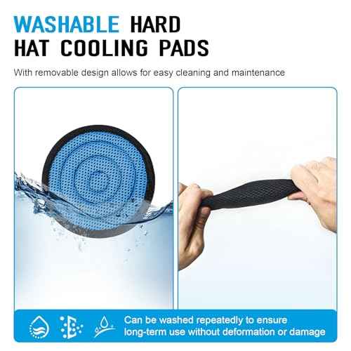 Hard Hat Top Pad Replacement, Washable Hard Hat Cooling Inserts/Liner/Sweatband, Sweat Pad Suspension Cushion Accessorie, Blue, 3 PCS