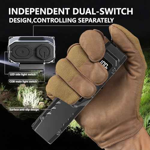 MAKDAK EDC Tactical Flashlight Rechargeable - 2PARK Digital Display High Lumens Pocket Light,5+4 Modes with UV Red White LEDs,Stainless Steel and IPX4 for Everyday Carry,Camping,Emergency