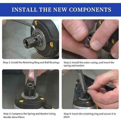 4 Packs N078434 N089668 Impact Driver Spring Kit with Steel Ball for DEWALT DCF885, DCF886, and DCF805 Series Impact Driver, Replacement Parts for Impact Wrench