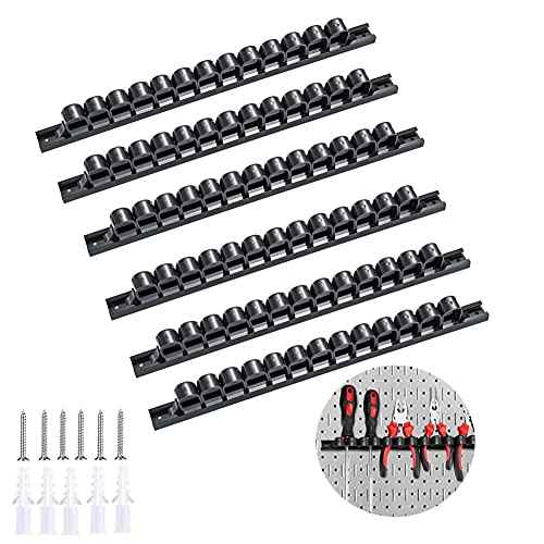 3-H Screwdriver Organizer,6 Pack Screwdriver Holder,Tool Holder,Tool Organizer Wall Mount for Wrench Plier Screwdriver Organization for Craftsman Gift