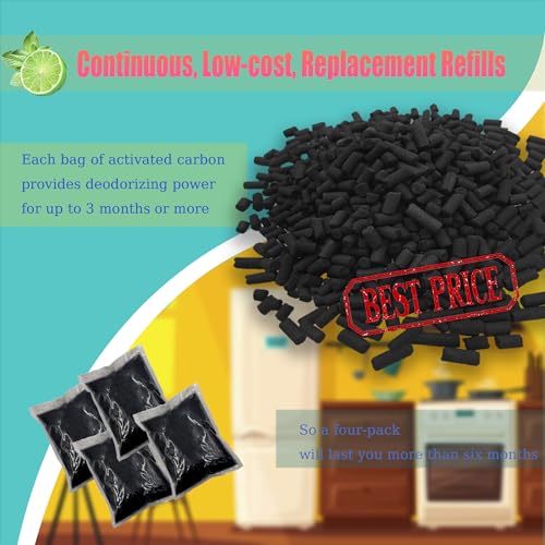 PurifyLogix 4-Pack Activated Charcoal Refills for Vitamix FC-50/FC-30 FoodCycler