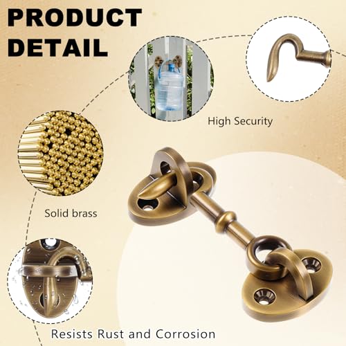 2.75 Inch Brass Gate Hook and Eye Latch - Bronze Finish, Otoolling
