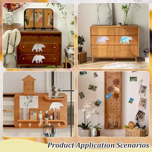 BENECREAT Acrylic Bear Router Template, Clear Router Inlay Template for Woodworking and Craft, Transparent Acrylic Template for Student Painting Supplies, Craft Projects (12¡¿5Inch)