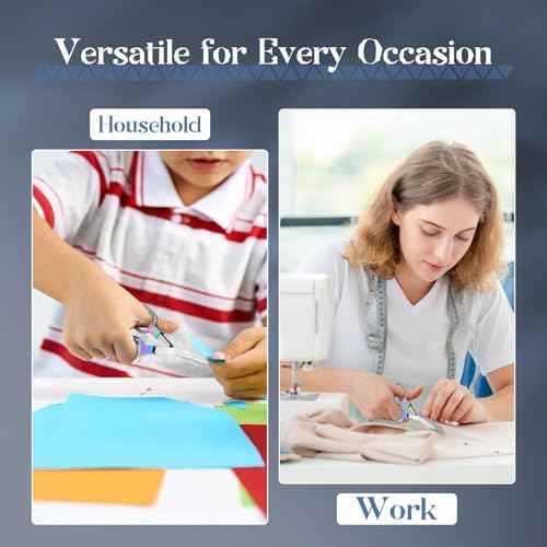 2PCS Mini Folding Scissors, Stainless Steel Nursing Scissors & Badge Reel Accessory with Keychain, Portable Safety for Travel, TSA, Craft, Office, Home, Sewing, First Aid Kits