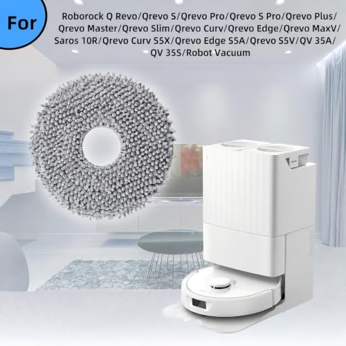 8 Pack Mop Pads for Roborock Q Revo/Qrevo S Pro/Saros 10R - Gray (Variation: Gray-Qrevo Mop Pads)