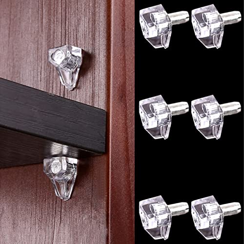 Sazoemao 5mm Clear Plastic Shelf Support Pegs - Set of 20, Durable Cabinet Shelf Pins for Kitchen and Furniture