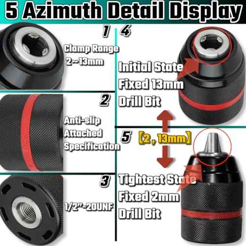 WenTigDY Keyless Hand Power Drill Chuck 1/2¡±-20UNF Mount, 2~13mm Self-tighten Drill Chuck,Keyless Chuck for Multiple Purposes£¨for Drill Chuck 1/2 "-20UNF£©