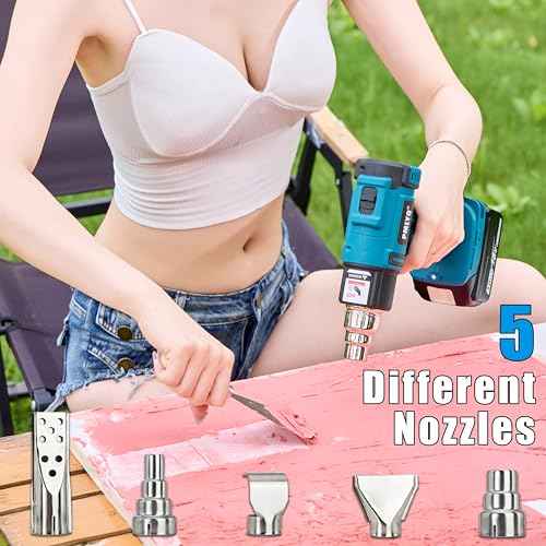 Cordless Heat Gun for Makita Battery,350W Fast Heating Soldering Hot Air Gun,2-Temp Setting Max 1022¡ÆF(550¡ÆC),Heat Gun for Tube Bending,Resin & Decorating (Tool Only NO Battery)