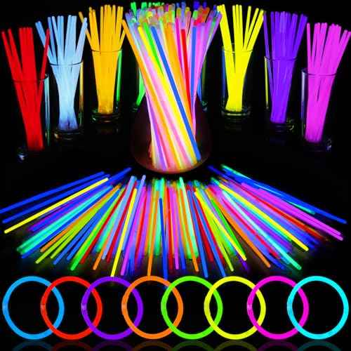 Glow Sticks Bulk Party Supplies | 70 PCS 8 Inch Glowsticks with Connectors | Glow in the Dark Light Up Sticks Party Favors Decorations