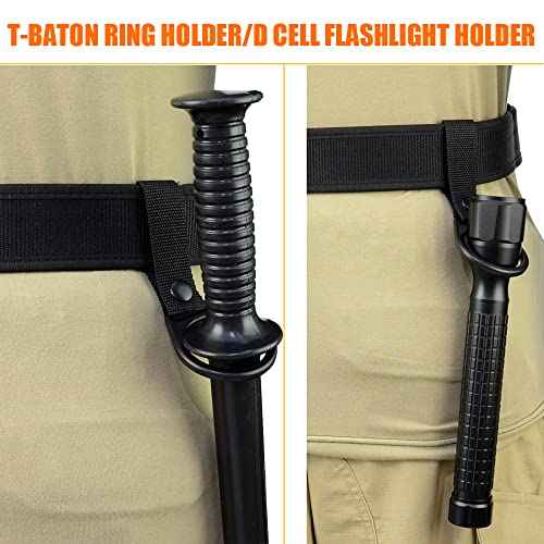 ROCOTACTICAL Police Night Stick Ring Holder, D/C Cell Web Flashlight Holder for Duty Belt, Slide-on Style