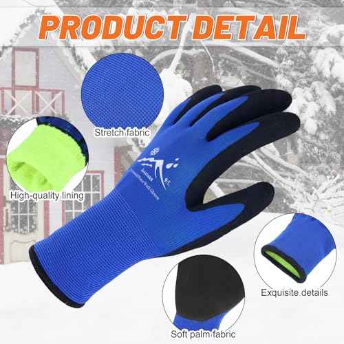 Winter Work Gloves Freezer Gloves Waterproof Insulated Work Gloves Thermal Gloves Foam Latex Coated Glove