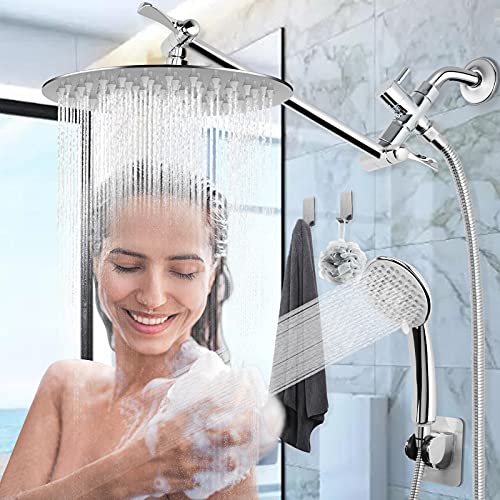 NearMoon Chrome Finish Solid Brass G1/2" Shower Arm Universal 3-Way Diverter Valve