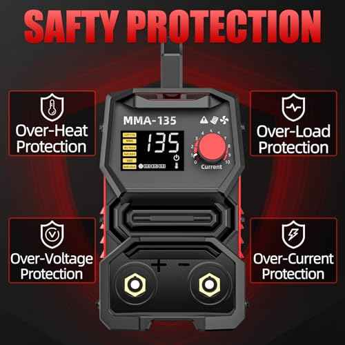 135A Stick Welder, ARC/Lift TIG Welding Machine 110V with Synergic Control, IGBT Inverter Digital Display Portable MMA Welder Machine with Hot Start, Arc force, VRD and Anti-Stick