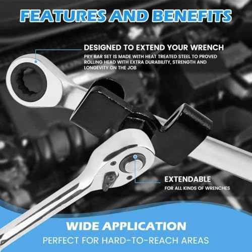 Wrench Extender Adaptor,Universal Wrench Extension Torque Tool Black for Bolt Loosening,Garage Repair,Mechanics