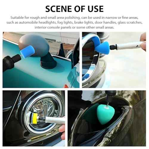 16PCS Mini Buffing Polishing Pads, Car Detail Sponge Buffing Mini Polisher Wool Pads for Rotary Tools, Auto Waxing Detailing Kit for Cordless Electric Drill Wheel Hub Cleaning