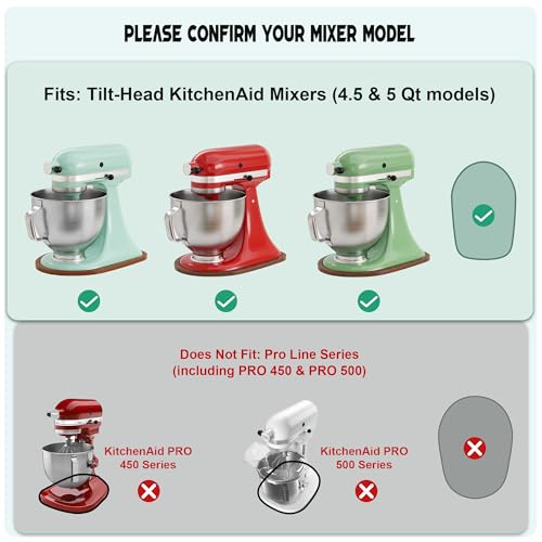 ENVTEK Pine Wood Mixer Slider Mat for KitchenAid Tilt-Head 4.5-5 Qt