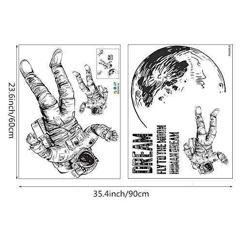 Astronaut Wall Sticker Removable Large Spaceman Wall Decal Nursery Decor Gift for Kids Boy Girl Bedroom Art Home Decoration Mural Interior Design