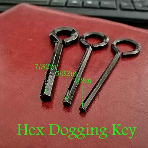 1/8¡± Standard Hex Dogging Key with Full Loop, Allen Wrench Door Key for Push Bar Panic Exit Devices, Solid Metal - 10 Packs(1/8, black)