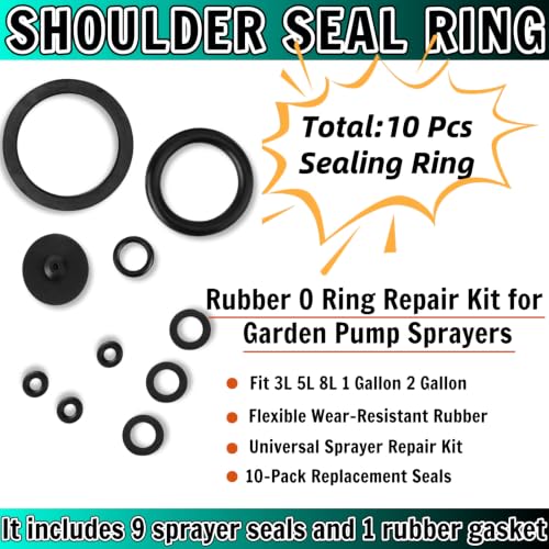 10Pcs Sprayer Seal Rings Kit for Garden Pump Sprayers - Universal Rubber O Rings