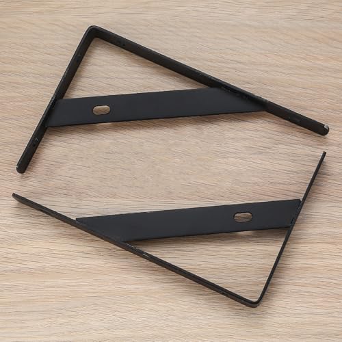 8 Pack Heavy Duty Wall Mount L Brackets Black 3.7"x6" - Strong Metal Floating Shelf Supports