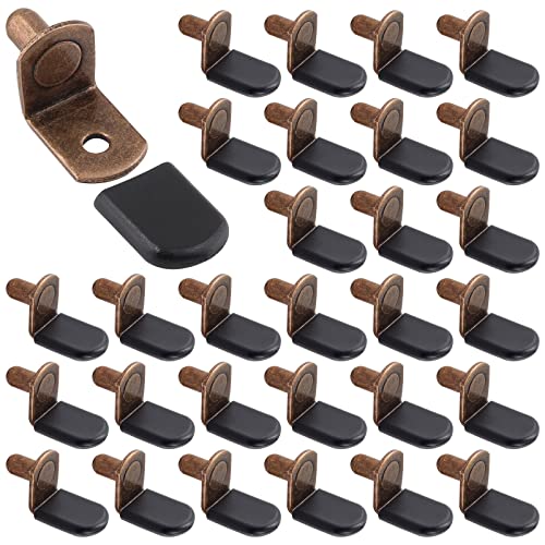 Biaungdo Antique Bronze Shelf Support Pegs - 30 Pack, 1/4 Inch