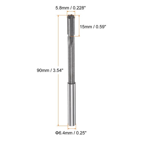 HARFINGTON Chucking Reamer 5.8mm H7 C1/K30 Carbide Tip Precision Straight Flutes Round Shank Lathe Machine Milling Cutter