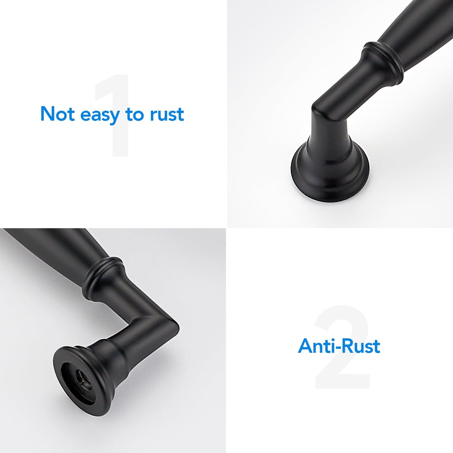 HOME EDIT 5 Pack 3-3/4 Inch Matte Black Cabinet Handles Solid Zinc Alloy Pulls for Kitchen, Dresser, Closet & Bathroom Cabinets Hardware