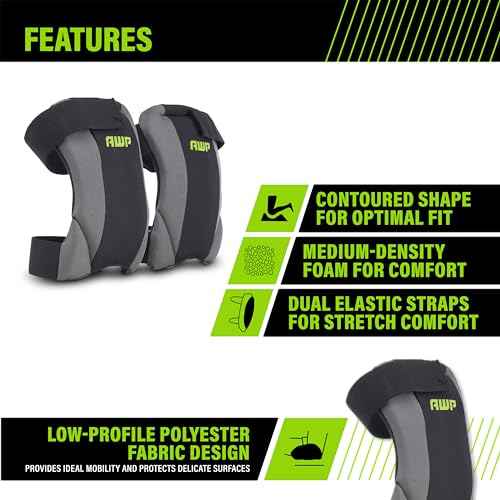 AWP Low-Profile Fabric Cap Work Knee Pads | Non-Marring Non-Scratching All-Day Comfort Knee Pads | One Size