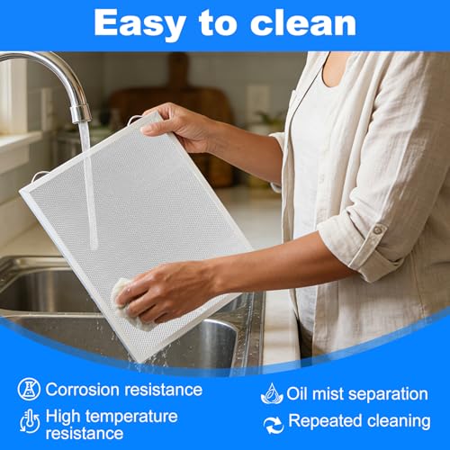 ENKTIK S99010430-002 2-Pack Range Hood Filter Replacement for Broan/Nutone - 13-7/8 x 15-3/4 x 3/8 in, 5-Layer Aluminum, Easy Install & Washable