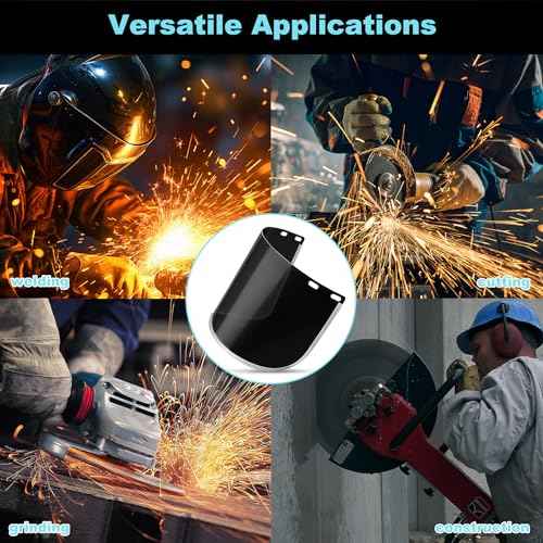 Plus tard Face Shield Replacement Lens 15.5''x8'' Face Shield Mask Compatible with Hobart 770580 Protective Face Shield Lens Transparent Shaded Visors Safety Shield Substitute(2 PCS)