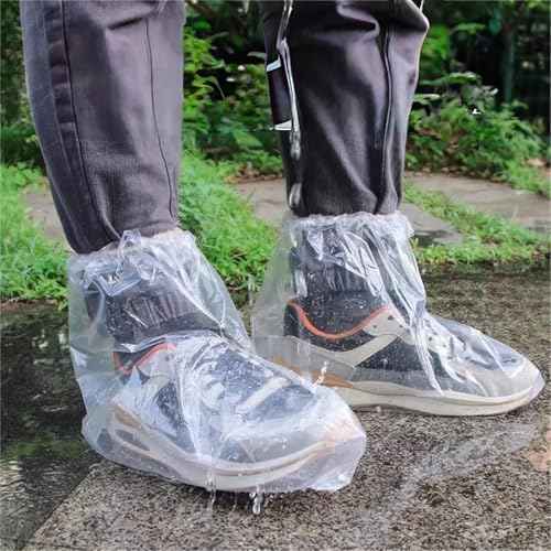 Waterproof Shoe Covers, 20 pc Shoe Covers for Rain, Thickened Transparent Shoe Protectors for Men and Women, Outdoor Indoor Overshoes