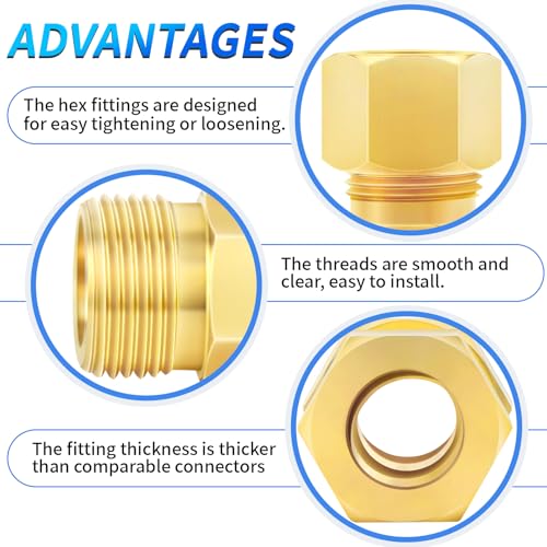 ChillWaves Brass Compression Tube Fitting 3/8" OD x 3/8" OD - Pack of 10