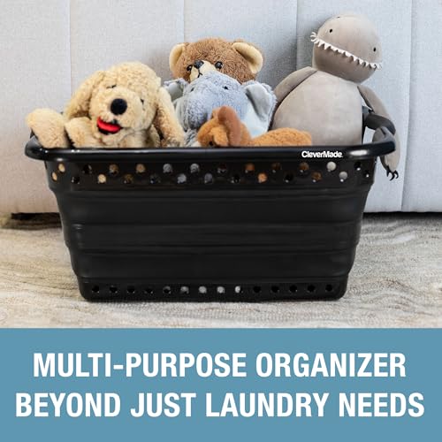 CleverMade 39L Collapsible Laundry Basket - Black, 1 Pack, 45 lb