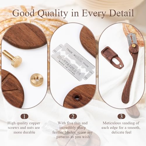 ROCKSHEAT Dexterous-Cut Lame Set with 6.89 and 2.44 in blades, 5 Feather Blades, Blade Cover