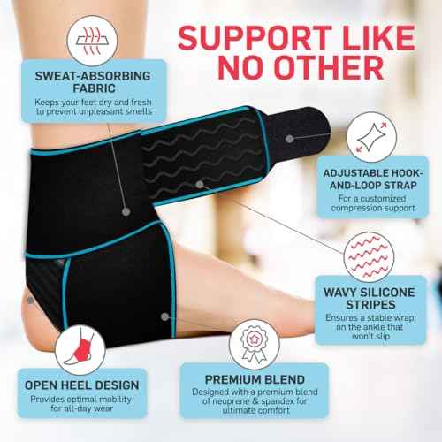 Dr. Arthritis Essentials Ankle Brace Support for Women & Men, Tendonitis, Achilles Injuries, Running, Basketball & More, Fits Left & Right Foot (Blue Single)