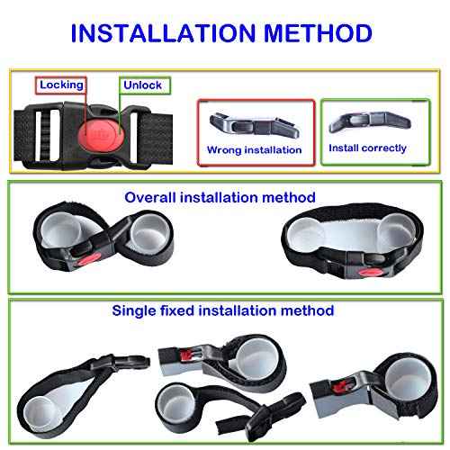 French Door Fridge Lock Multifunctional Baby Cabinet Lock for Refrigerators Cabinets RV Cable Tie Best Gifts for Child Safety Products Black 2 Pack