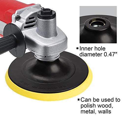 6 Inch(150mm) Hook and Loop Buffing Pad for Sanding Discs, Rotary Backing Pad with M14 Drill Attachment Adapter and Soft Foam Layer