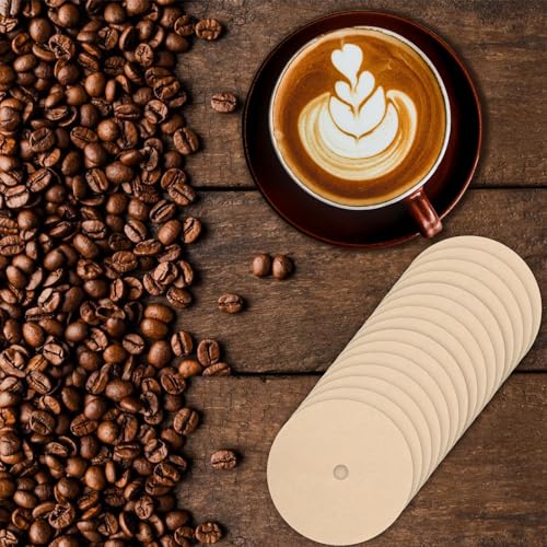 300Pcs 3.75in Unbleached Percolator Coffee Filters, Natural Disposable, Prudiut 300 Count