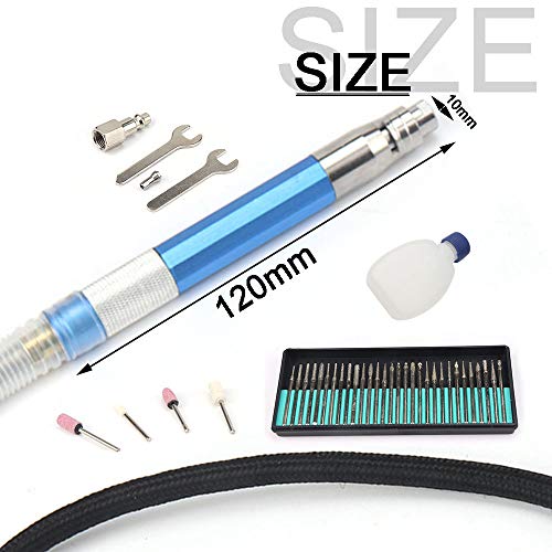 Air Powered Pencil Grinder Set 1/8" Collet Micro Die Grinder Engraving Tool