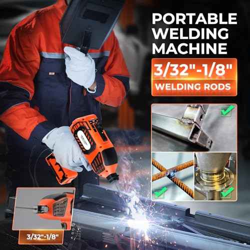 Portable Welding Machine 110V Handheld Welder with 20PCS Rods ? Electric ARC Welder Gun with IGBT Inverter, 5 Adjustable Current Levels, Fits 3/32¡È?1/8¡È Welding Rods, Ideal for DIY, Repair
