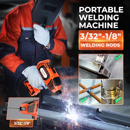 Portable Welding Machine 110V Handheld Welder with 20PCS Rods ? Electric ARC Welder Gun with IGBT Inverter, 5 Adjustable Current Levels, Fits 3/32¡È?1/8¡È Welding Rods, Ideal for DIY, Repair