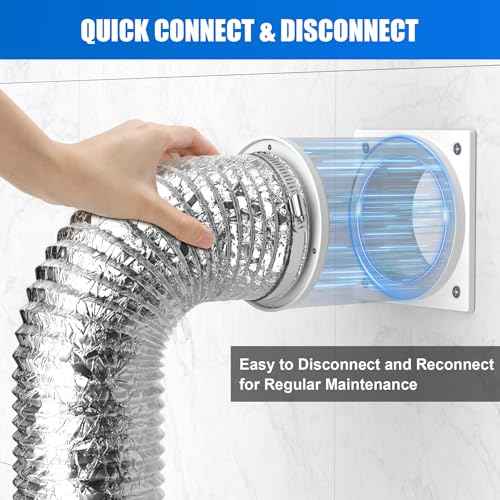 Magnetic Dryer Vent Coupling, Airtight Seal Strong Magnet Dryer Vent Connector Kit Quick Connect Disconnect Easy to Clean Flexible Hose Exhaust Duct Adapter Attachment with Clamps Screws