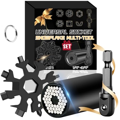 Christmas Stocking Stuffers Gifts for Adults Men Dad, Universal Socket Tools & Snowflake Tool, White Elephant Christmas Gifts for Who Have Everything Dad Boyfriend Husband Tools for Cool Gadgets