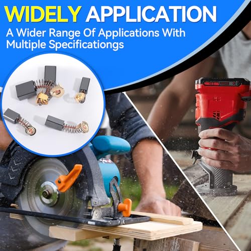 70PCS Electric Motor Carbon Brushes Set - Assorted Sizes with Copper Wire for Power Tools Replacement